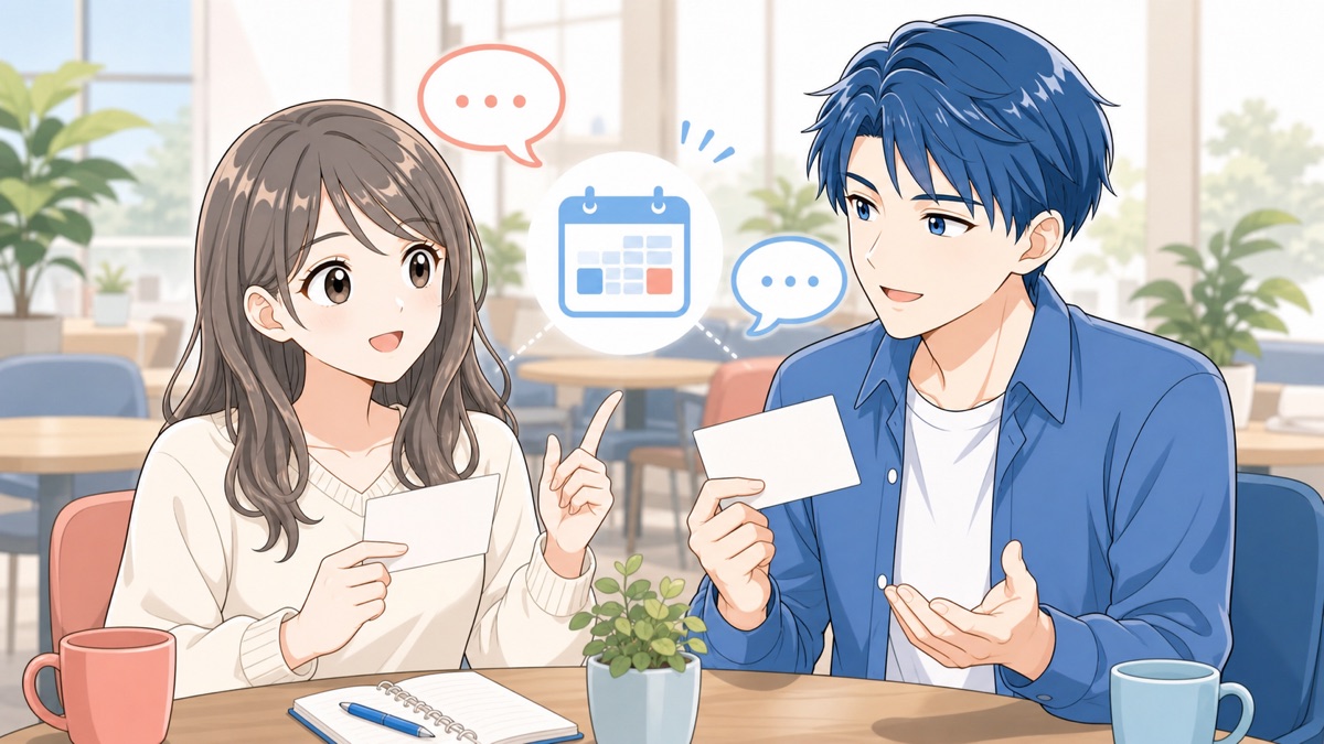大人の友達づくり英会話の学習テーマを表すイメージ